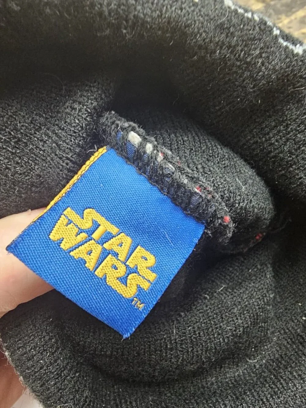 Star Wars Black Multicolor Beanie Cap Hat Puff Ball Youth One Size